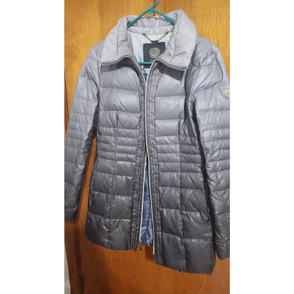 Vince Camuto Coat Women's LG Gray Two tone Long Duck Down Puffer 20W X 32L